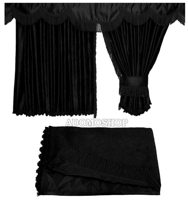 Man Gardinen für TGX, TGS, TGA bis 2020, Kabinengröße XLX, schwarz-schwarz, gratis Gardinenhaken 