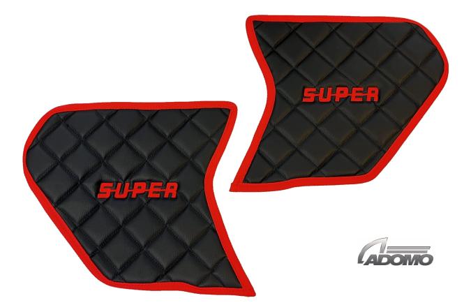 Türverkleidung für Scania S und R New Generation ab 2017, Kunstleder in schwarz Umr. rot matt SUPER 