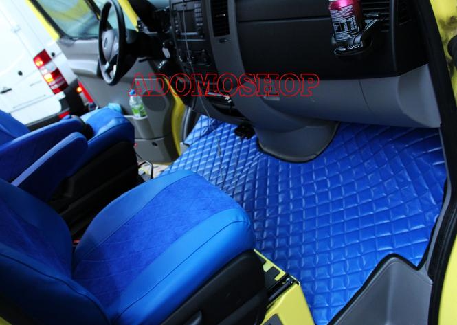 Kunstlederfußmatten für Sprinter 2-er Sitzer ab 2006, blau-matt 