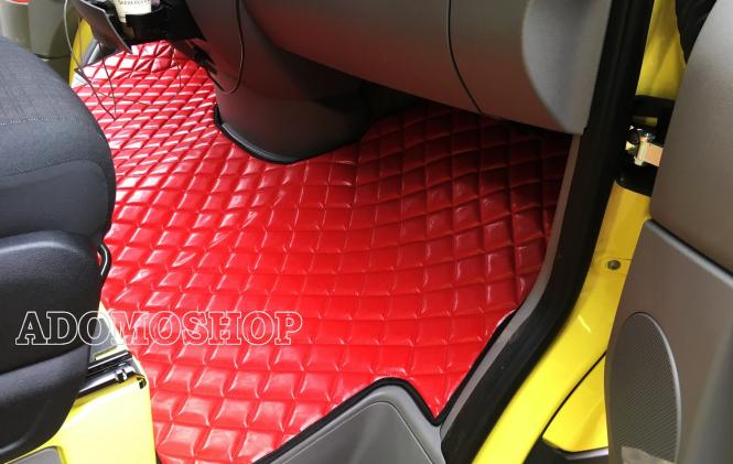 Kunstlederfußmatten für Sprinter 2-er Sitzer ab 2006, rot, glänzend 