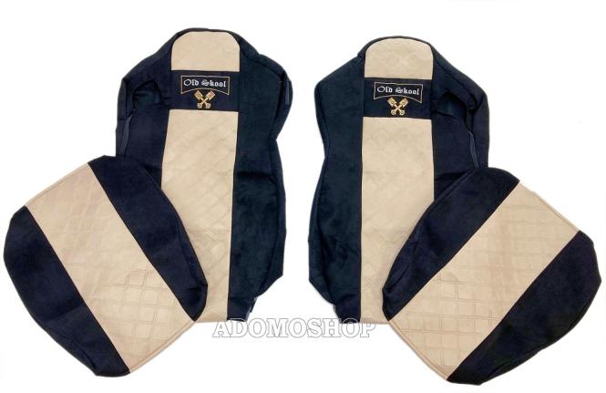 Sitzbezüge für Iveco S-way ab 2020 schwarz-beige, Old Skool 