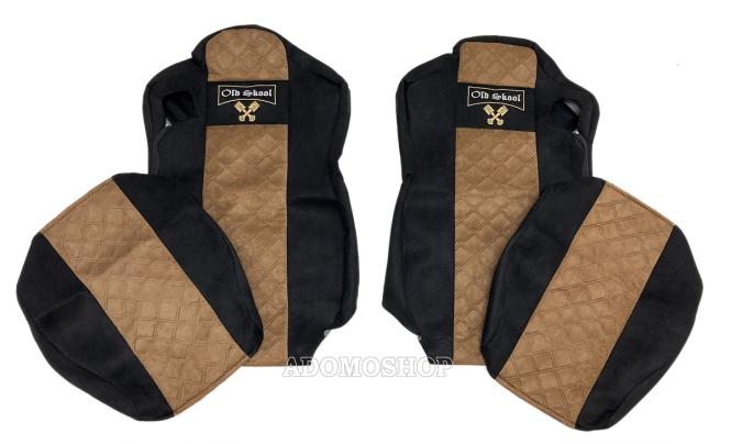 Sitzbezüge für Iveco S-way ab 2020 schwarz-braun, Old Skool 