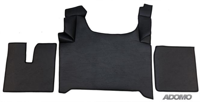 Kunstlederfußmatten für Man TGX ab 2020 schwarz-glatt, Umr. schwarz 