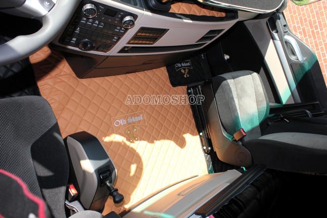 Kunstlederfußmatten für Man TGX ab 2018 cappuccino - schwarz Old Skool 