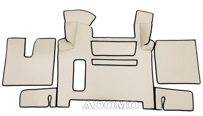 Kunstlederfußmatten für Man TGX 2018 - 2020 beige - glatt, Umr. schwarz 