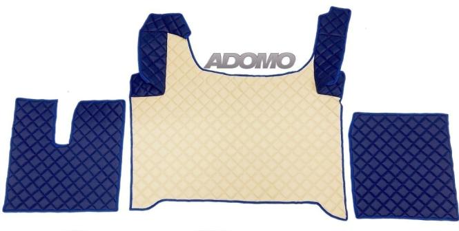 Kunstlederfußmatten für Man TGX ab 2020  blau-beige-matt 