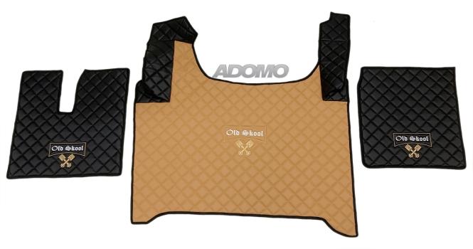 Kunstlederfußmatten für Man TGX ab 2020 schwarz-capuccino-matt Old Skool 