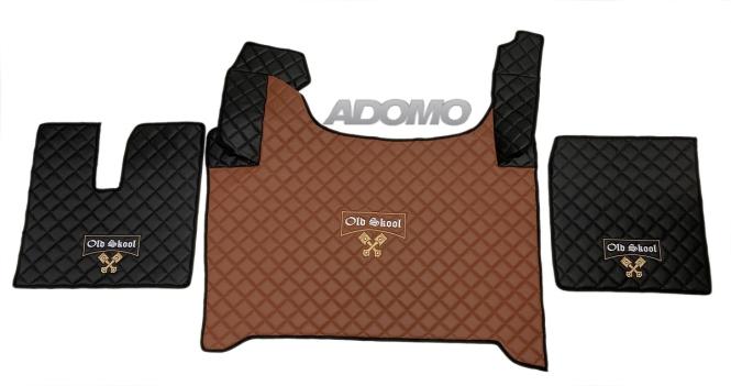 Kunstlederfußmatten für Man TGX ab 2020 schwarz-braun-matt Old Skool 