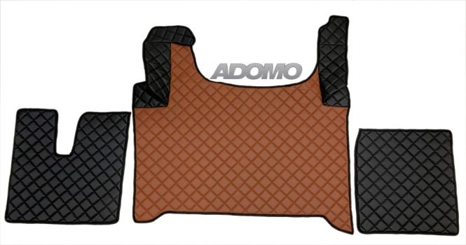 Kunstlederfußmatten für Man TGX ab 2020 schwarz-braun-matt 