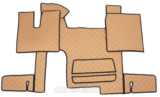 Kunstleder Fussmatten für MAN TGX ab 2007 automatik 2 Schubladen cappucino-matt 