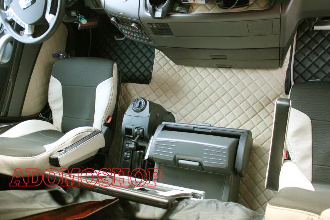 Kunstlederfussmatten für MAN TGX ab 2007, beige-schwarz-matt 