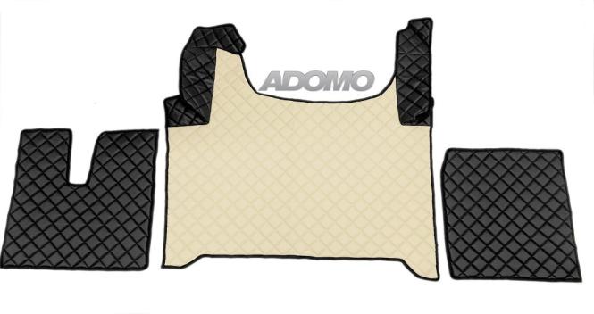 Kunstlederfußmatten für Man TGX ab 2020  schwarz-beige-matt 