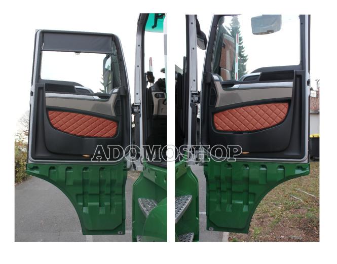 Türverkleidung für MAN TGX, TGS,TGL, Kunstleder in braun-umr.schwarz-matt  