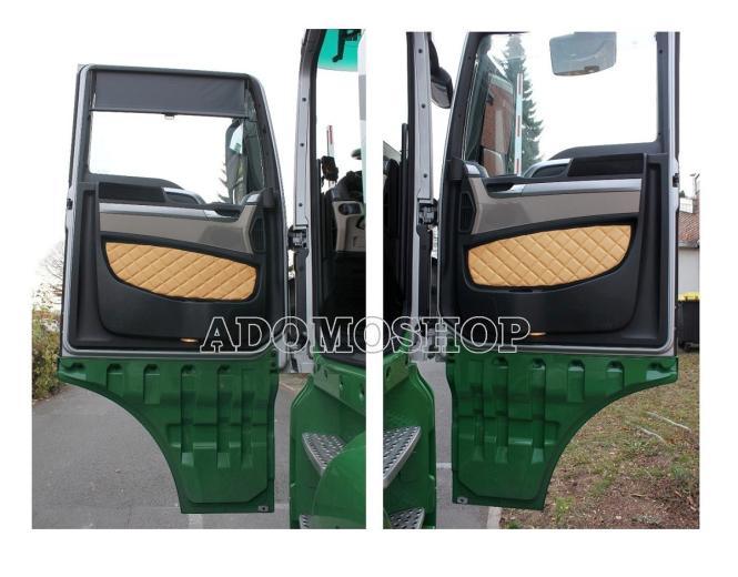 Türverkleidung für MAN TGX, TGS,TGL, Kunstleder in cappucino-matt, umr. schwarz 