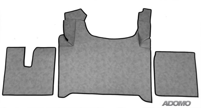 Kunstlederfußmatten für Man TGX ab 2020 grau-schattiert-glatt, Umr. schwarz 