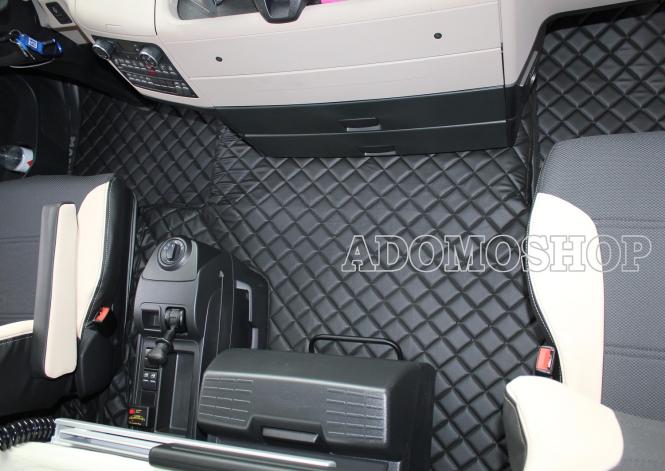 Kunstleder Fussmatten für MAN TGX ab 2007 automatik 2 Schubladen schwarz matt 