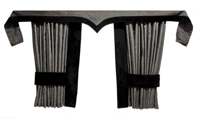 LKW Gardinen für DAF XF 106 grau - schwarz 