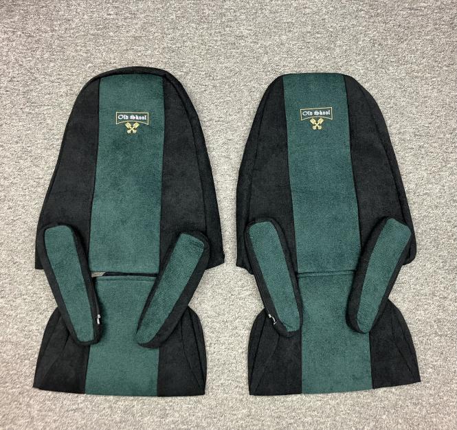 Sitzbezüge für Volvo FH4 und FH5 schwarz-grün, 4 Armlehnen, Old Skool 