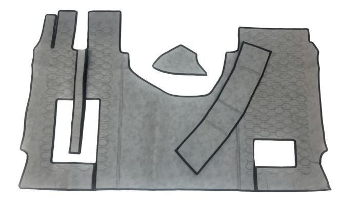 Kunstlederfußmatten mit Sitzsockel 8 cm für MP5 MP4 ACTROS L ab 2024 grau - glatt klappbar 