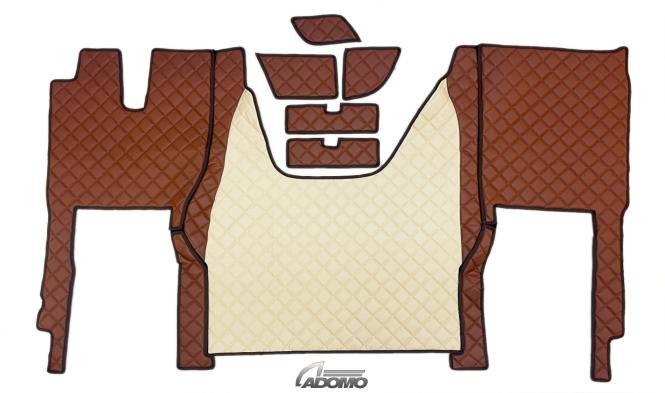 Kunstlederfußmatten für Iveco S-Way ab 2025 beige - braun, matt 