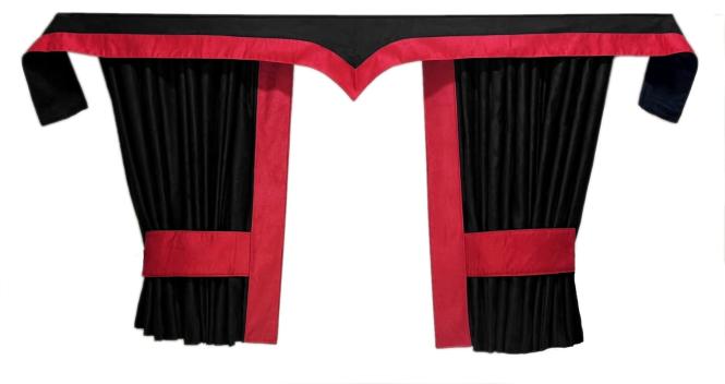 LKW Gardinen für SCANIA S ab 2017 schwarz - rot 