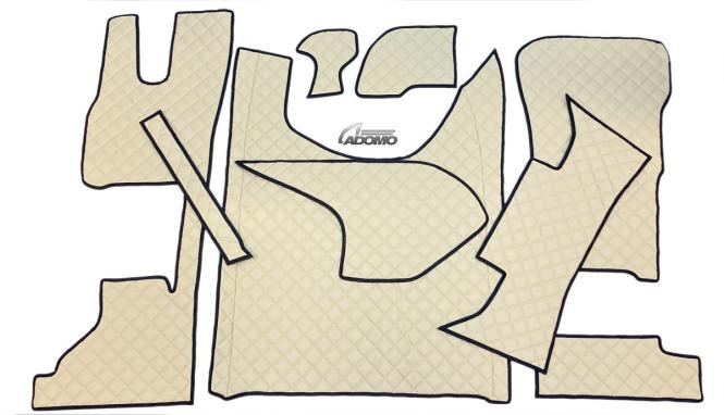 Kunstlederfußmatten mit Sitzsockel für DAF ab 2021 XG, XG+ klappbar beige 