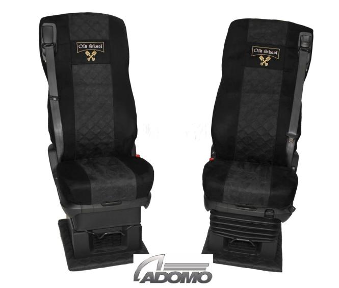 Sitzbezüge für Daf ab 2021 XF-new XG XG+, schwarz, Old Skool, luftgefedert 