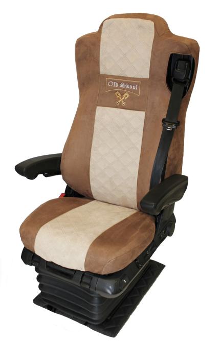 Sitzbezug NUR Fahrerseite für Actros L ab 2022 MP5 und MP4 braun - beige 