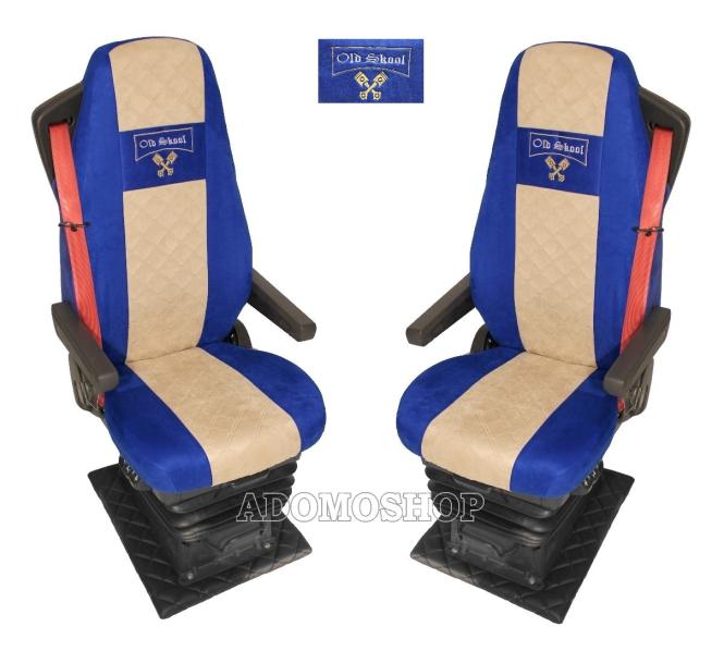 Sitzbezüge für Volvo FH Aero FH5 FH4 blau-beige Old Skool 