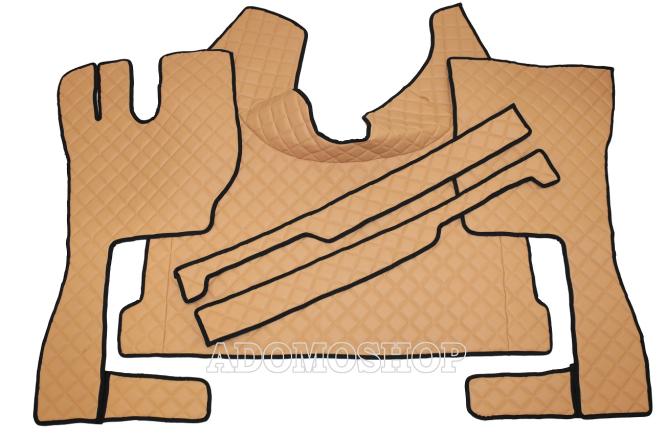 Kunstlederfußmatten mit Sitzsockeln für Volvo FH4, FH5, cappuccino-matt 