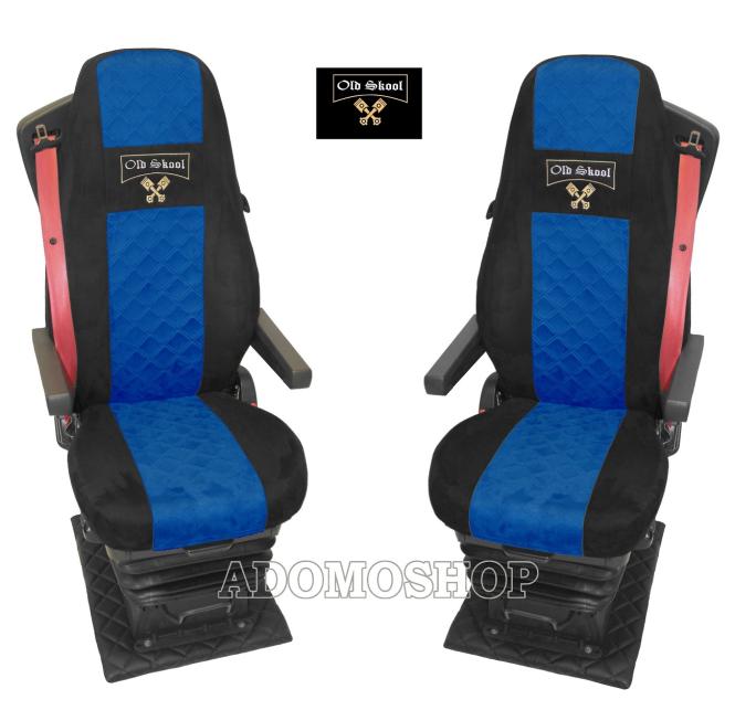 Sitzbezüge für Volvo FH4 und FH5 schwarz-blau Old Skool 