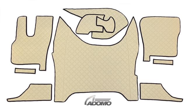 Kunstlederfußmatten mit Sitzsockel für DAF XF-new ab 2021 luftgefedert beige 
