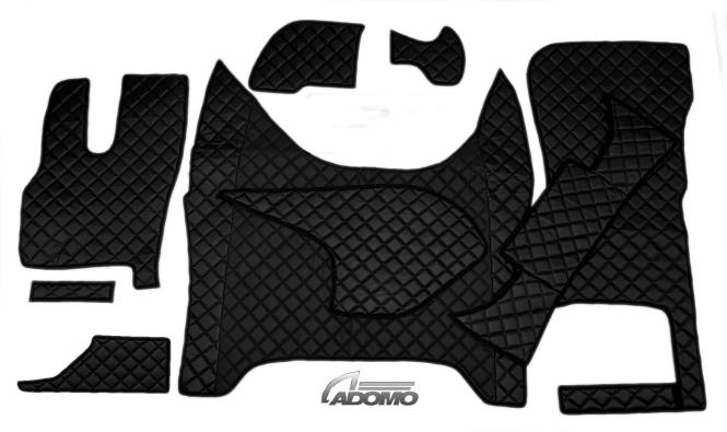 Kunstlederfußmatten mit Sitzsockel für DAF XF-new ab 2021 klappbar schwarz 