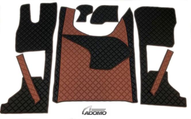 Kunstlederfußmatten mit Sitzsockel für DAF ab 2021 XG, XG+ schwarz-braun 