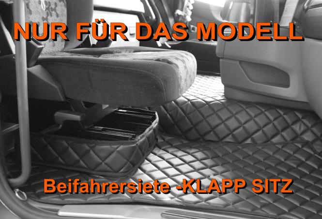 Kunstleder Fußmatten für SCANIA R ab 2017 grau GLATT Beifahrersitz klappbar SUPER 