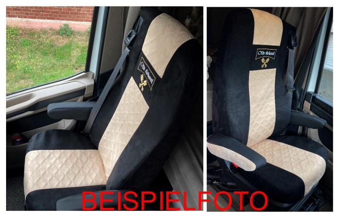Sitzbezüge für Daf ab 2021 XF-new XG XG+, braun-beige, Old Skool, luftgefedert 