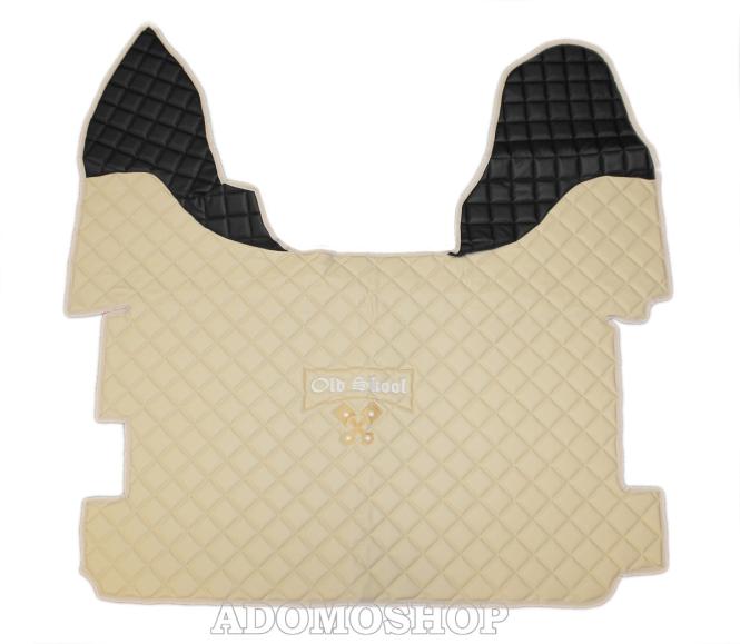 Kunstleder Fußmatten für DAF XF 106 beige-schwarz Old Skool 