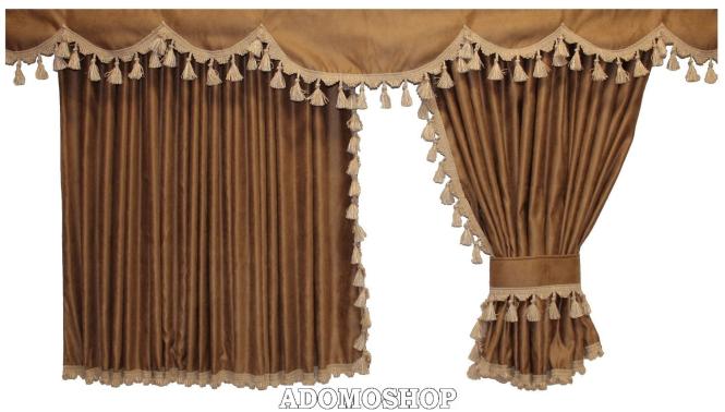 Gardinen für Actros MP2/3 Braun-beige  