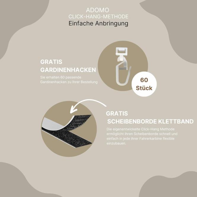 Gardinen für MAN TGX XXL und TGA XXL bis 2020 beige-schwarze Pompoms/Kugel 