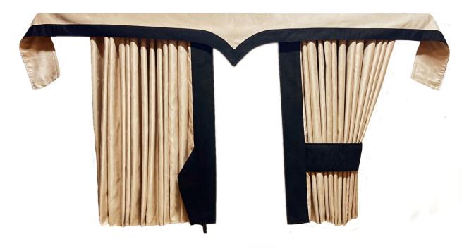 LKW Gardinen für SCANIA R NEW GENERATION ab 2017 beige - schwarz 