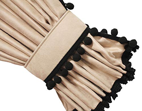Gardinen für Renault T, Beige Schwarz Pompoms-Kugel 