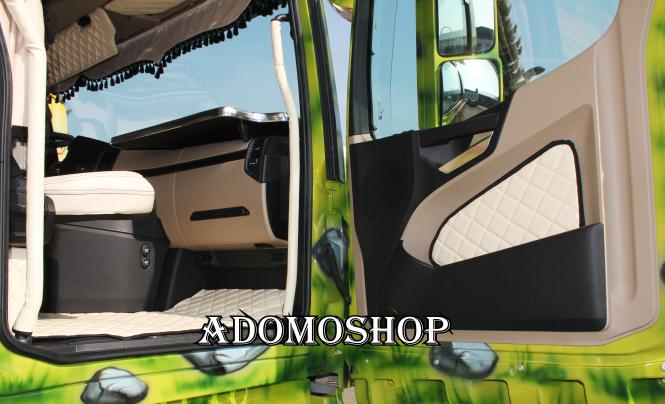 Einstiegsgriffeverkleidung für Actros Mp4 aus Kunstleder beige 