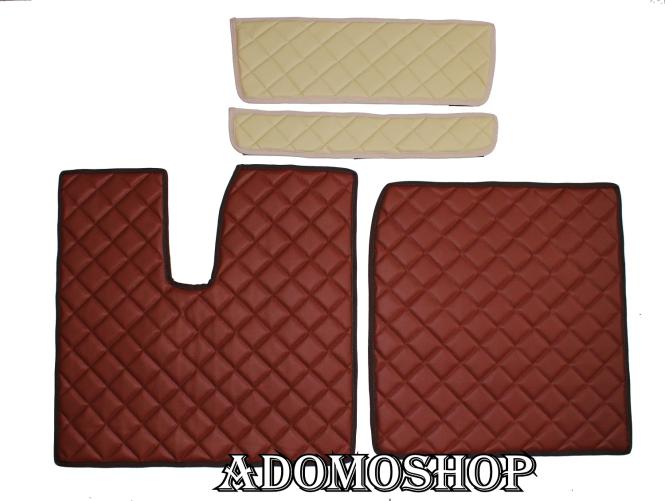 Kunstlederfussmatten  für MAN TGX ab 2007 Automatik beige - braun 