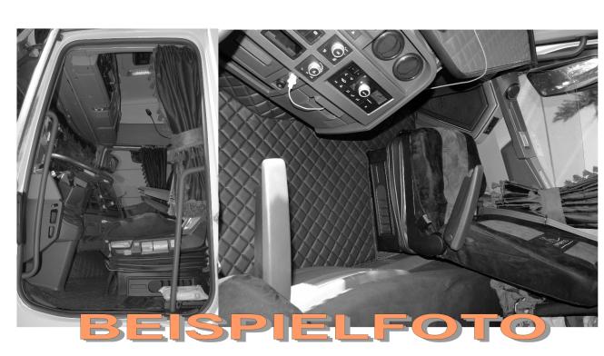 Kunstleder Fußmatten für RENAULT T mit ebenem Boden ab 2014 in braun 