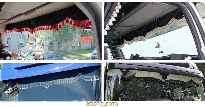 Frontscheibenborde in schwarz-weiß für Man Scania Volvo Mercedes Iveco Daf Renault, Spitz  