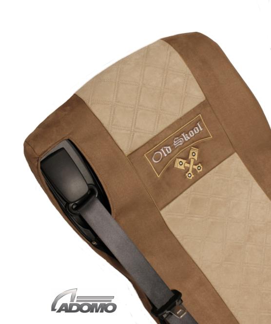 Sitzbezüge für Daf ab 2021 XF-new XG XG+, braun-beige, Old Skool, luftgefedert 