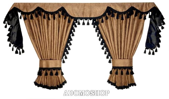 Gardinen für Actros MP2/3 Braun-Schwarz 