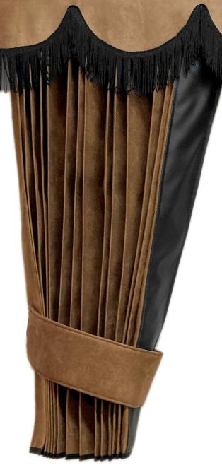 LKW Gardinen in Plissee-Look mit 2 Rückhalterbändern und Frontscheibenborde , braun-schwarz 