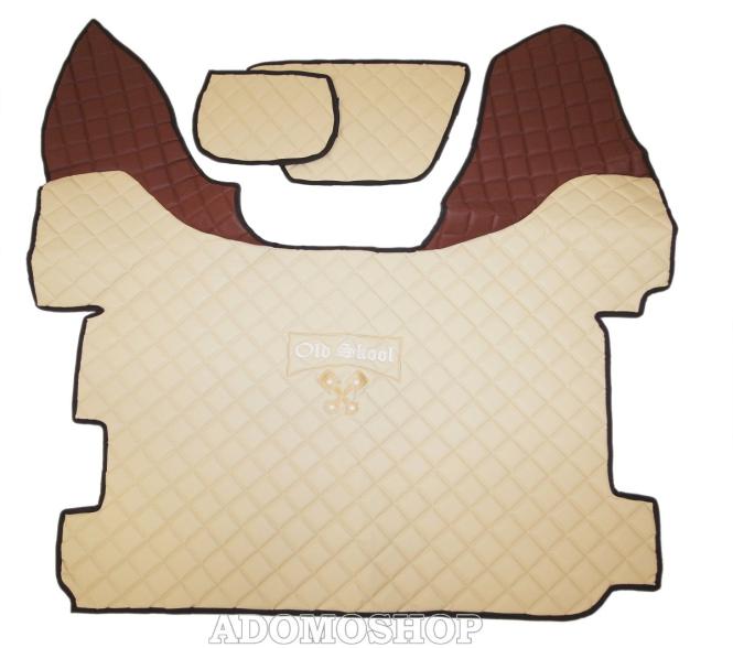 Kunstleder Fußmatten für DAF XF 106 beige - braun Old Skool 