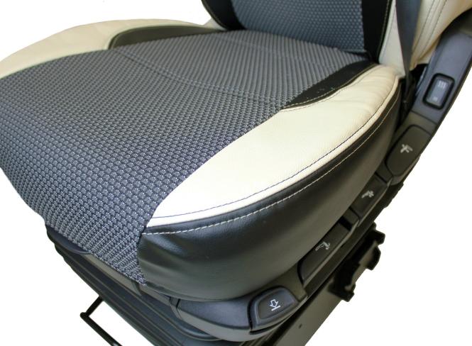 Sitzbezüge aus Kunstleder für , xf 106 mit Grammersitzen, beige, ohne Logo 